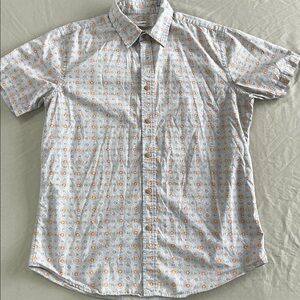 Slim fit Casual Button Down Shirt Lightweight cotton sage tan short sleeve